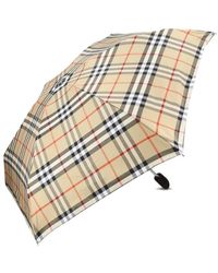 Burberry - Check Opvouwbare Paraplu - Lyst