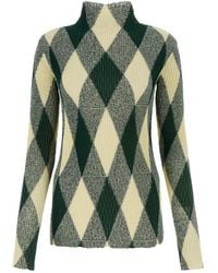 Burberry - Argyle High-Neck Sweater - Lyst