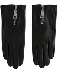 KARL LAGERFELD - Accessoires ,Zwart ,Leer K/Essential Zipped Gloves - Lyst