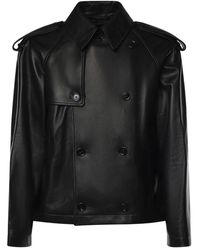 Burberry - Leather Jackets - Lyst