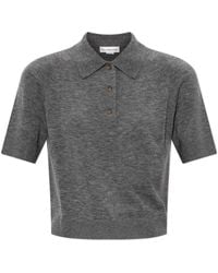 Victoria Beckham - Truien & Vesten ,Grijs ,Wol Polo Top - Lyst