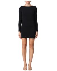 DSquared² - Kleedjes ,Zwart ,Mini-Jurk Met Open Rug En Kettingdetails - Lyst