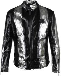 Philipp Plein - Python Leder Moto Jacke - Lyst