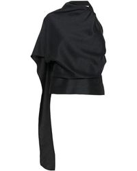 Rohe - Tops ,Blauw ,Wol One-Shoulder Cape Top - Lyst