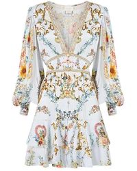 CAMILLA - Button Front Frill Dress Seville Sweetheart - Lyst