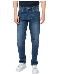 ARMANI EXCHANGE - Blaue Jeans Mit Besticktem Logo - Lyst