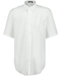 Balmain - Korte Mouw Katoen Poplin Shirt - Lyst