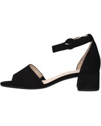 Gabor - Schoenen ,Zwart ,Zwarte Suede Comfort Sandalen Met Enkelbandje - Lyst