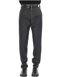 Myths - Broeken ,Zwart ,Wol Zwarte Wollen En Kasjmier Broek - Lyst