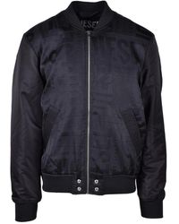 DIESEL - Schwarze zip-up jacke für männer - Lyst