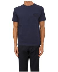 Etro - Tops ,Blauw ,Katoen T-Shirt Logo - Lyst