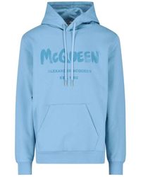 Alexander McQueen Hoodies & Sweatvesten - - Heren - Blauw