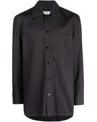 Lanvin - Jassen ,Grijs ,Katoen Grijze Casual Twisted Cocoon Overshirt Jas - Lyst