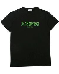 Iceberg - Vertikales Herren T-Shirt Schwarz Baumwolle - Lyst