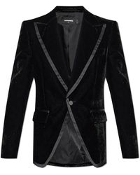 DSquared² - Jassen ,Zwart ,Fluwelen Blazer - Lyst