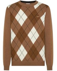 Sun 68 - Truien & Vesten ,Bruin ,Wol 38270 Crewneck Sweater - Lyst