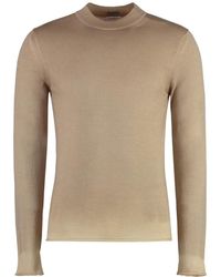Malo - Truien & Vesten ,Kasjmier Kasjmier Crew-Neck Sweater, Geribbelde Kraag - Lyst