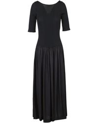 Tela - Ausgestelltes Geripptes Oberteil Langes Kleid - Lyst