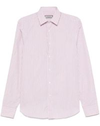 Canali - Rote Gestreifte Langarm Knopfbluse - Lyst