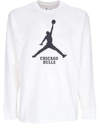 Nike - Fitness ,Wit ,Katoen T-Shirt Met Lange Mouwen En Ronde Hals - Lyst