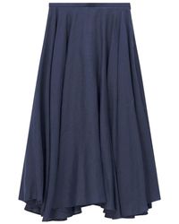 Lardini - Rokken ,Blauw ,Linnen Maxi Rokken - Lyst