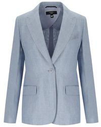Weekend by Maxmara - Jassen ,Blauw ,Katoen Nalut Single-Breasted Blazer - Lyst