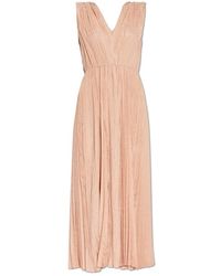 forte_forte - Kleedjes ,Roze ,Polyester Geplooide Jurk - Lyst