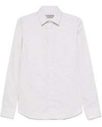 Canali - Overhemden ,Wit ,Klassieke Gestreepte Blouse Lange Mouw - Lyst