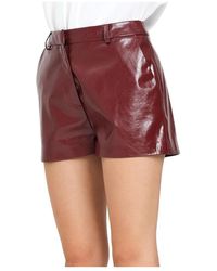 SIMONA CORSELLINI - Korte Broeken ,Rood ,Polyester Short Shorts - Lyst