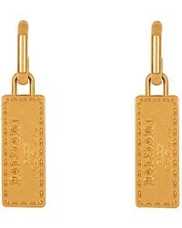 Balmain - Accessoires ,Geel ,Signature Tubular Oorbellen - Lyst