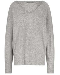 Summum - Truien & Vesten ,Grijs ,Wol Oversized Wollen Blend Gebreide Trui - Lyst