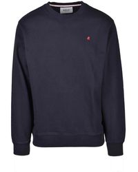 Replay - Hoodies & Sweatvesten ,Blauw ,Katoen Felpa Girocollo Sweatshirt - Lyst