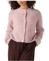 Second Female - Truien & Vesten ,Roze ,Gezellig Gebreid Vest Voor Herfst/Winter - Lyst