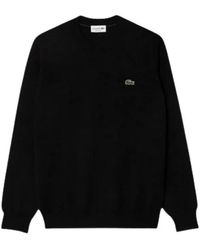 Lacoste - Truien & Vesten ,Zwart ,Crew Neck Sweater - Lyst