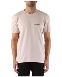 Calvin Klein - Baumwoll logo geprägtes rundhals t-shirt - Lyst