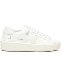 Date - Schoenen ,Wit ,Leer Leren Sneakers Met Platformzool - Lyst