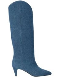 GISÉL MOIRÉ - Zapatos Planos De Denim Tacón De Aguja Puntiagudo, Mujer, Talla - Lyst