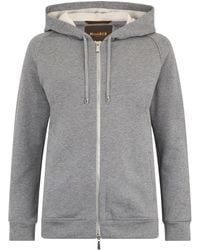 Moorer - Hoodies & Sweatvesten ,Grijs ,Katoen Hooded Sweatshirt Met Ritssluiting - Lyst
