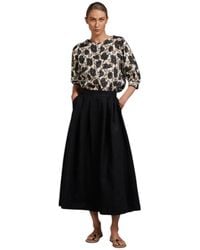 Stenströms - Rokken ,Zwart ,Katoen Lorena Midi Rok - Lyst
