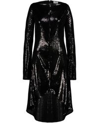 Courreges - Vestido negro con cremallera y purpurina elipse - Lyst