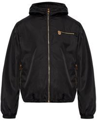 Versace - Jassen ,Zwart ,Nylon Jas Met Logo - Lyst