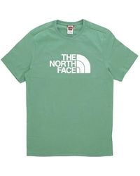 The North Face - Fitness ,Groen ,Katoen Easy Tee T-Shirt Met Korte Mouwen - Lyst
