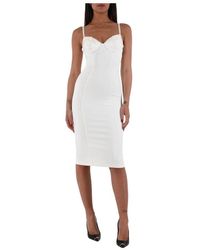 Elisabetta Franchi - Midi-kleid mit satinschleifen - Lyst