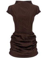 Magda Butrym - Kleedjes ,Bruin ,Katoen 48 Mini Jurk - Lyst