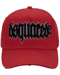 DSquared² - Accessoires ,Rood ,Katoen Gotische Stijl Baseballpet Met Gesp - Lyst