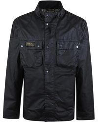 Barbour - Jassen ,Zwart ,Katoen Zwarte Gewaxte Katoenen Jas - Lyst