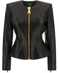 Balmain - Leather Jackets - Lyst