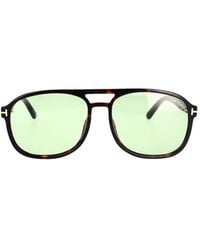Tom Ford - Klassische navigator sonnenbrille in havana grün - Lyst
