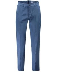 North Sails - Blauwe Slim Fit Broek Met Borduurwerk - Lyst