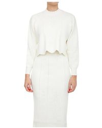 Twinset - Cropped Trui Met Geschulpte Zoom - Lyst